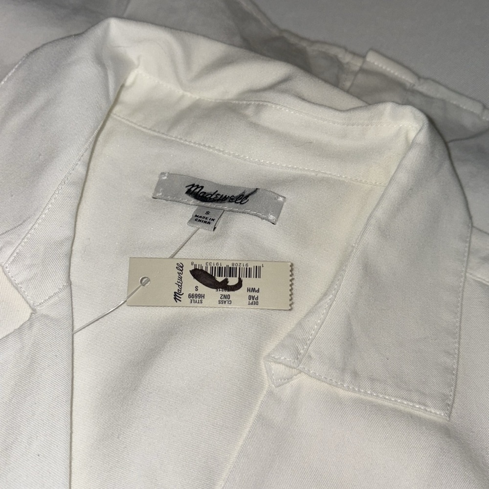 Madewell blouse pullover button down back Oahu embroidered collar Sz MED NWT - Picture 8 of 10